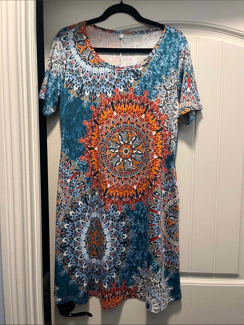 Teal & Orange Mandala Swing Dress